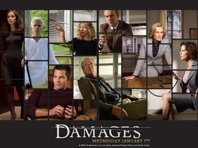 Damages cast featuring Rose Bryne, Ted Danson, Timothy Olyphant, William Hurt and Glenn Close